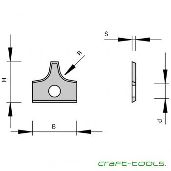 Stehle 50811824  Radius-Wechselplatten mit 2 Schneidradien und Bodenfase Zeichnung